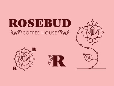 Rosebud adobe illustrator branding flower flower logo illustration linework pink rose rose logo rosebud tattoo