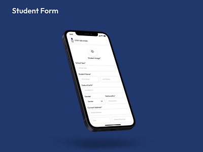 Sample University Student Form app app design branding dded design forms ui ui design