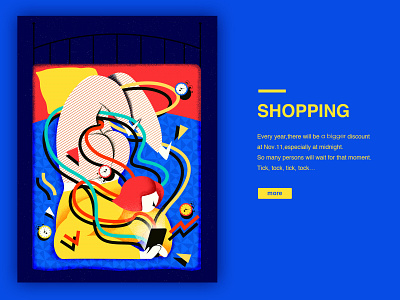 shopping illustration online shopping tick