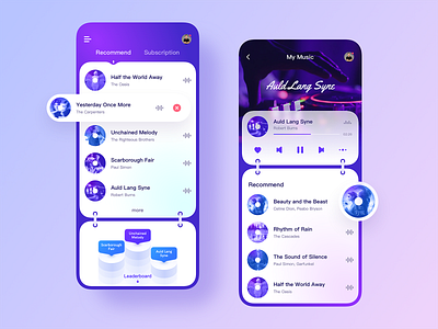 Frosted glass ui-03 app design ui