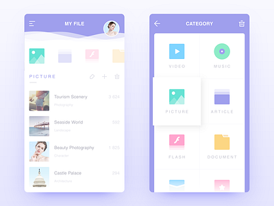 My File app design home ui ux visual