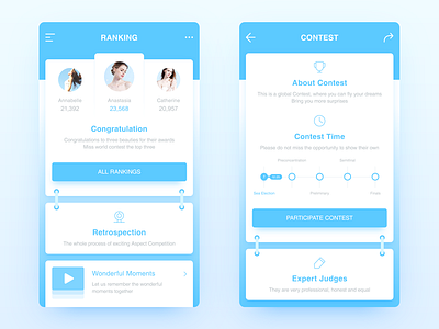 Contest Ranking app design illustration interface picture ui ux vision web