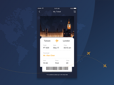 Airticket air design ticket ui