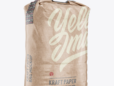 Download Psd Mockup 3 kg Kraft Paper Bag Mockup - Halfside View branding design graphic design