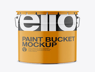 Matte Paint Bucket Mockup - Front View HQ design graphic design