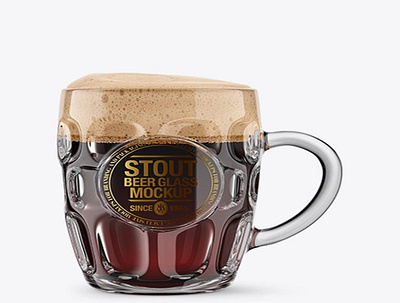 Britannia Glass With Stout Beer Mockup HQ design graphic design