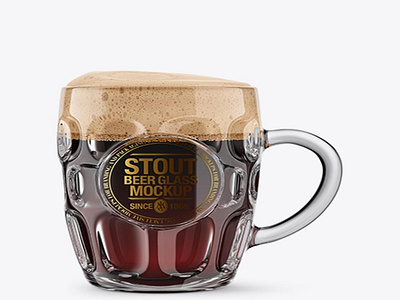 Britannia Glass With Stout Beer Mockup HQ
