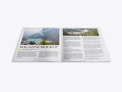 Download Psd Mockup Opened Magazine Mockup - High Angle Shot design graphic design