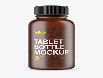 Download Psd Mockup Frosted Amber Pills Bottle Mockup HQ design graphic design
