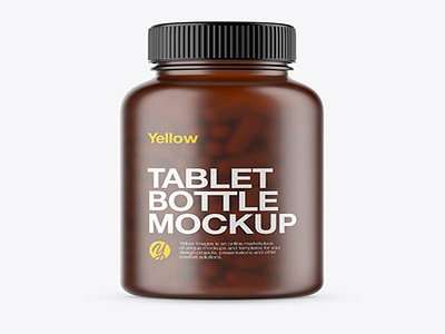 Download Psd Mockup Frosted Amber Pills Bottle Mockup HQ