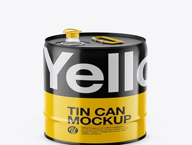 Download Psd Mockup 20L Tin Can with Opened Cap Mockup by alex sip on