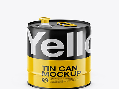 Download Psd Mockup 20L Tin Can with Opened Cap Mockup