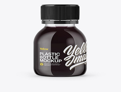 Download Psd Mockup 60ml Plastic Bottle with Dark Soft Drink design graphic design