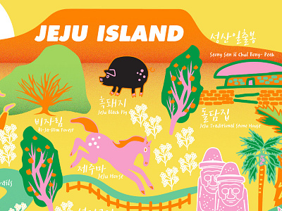 Je-Ju Island illustration jeju south korea