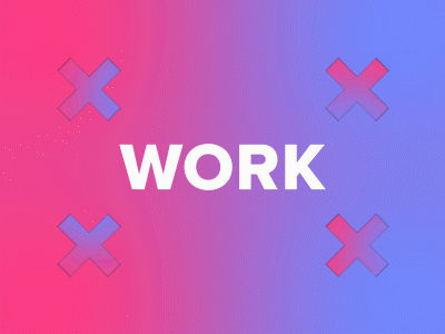 PLAY X WORK after effect animation animation after effects motion motion animation motion design motion designer pink pink and blue play work