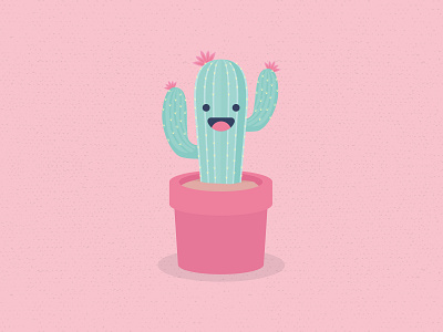 Hug me please adobe illustrator cactus character color complementary design hug illustration