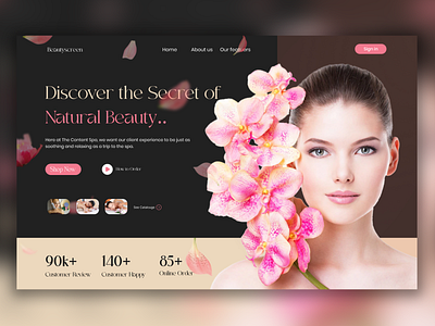 Beauty & Cosmetic header Design app beauty beautyproducts branding cosmetic cosmetic products design graphic design mackup skin skin care ui ux web ddesign website design