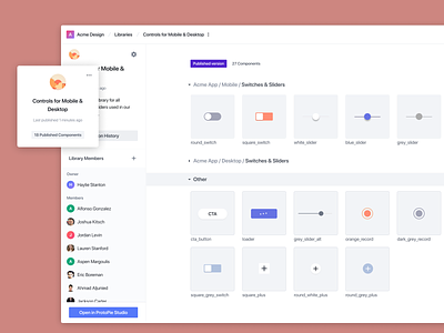 Collaborate using ProtoPie's Interaction libraries designsystem libraries microinteractions protopie prototypingsoftware