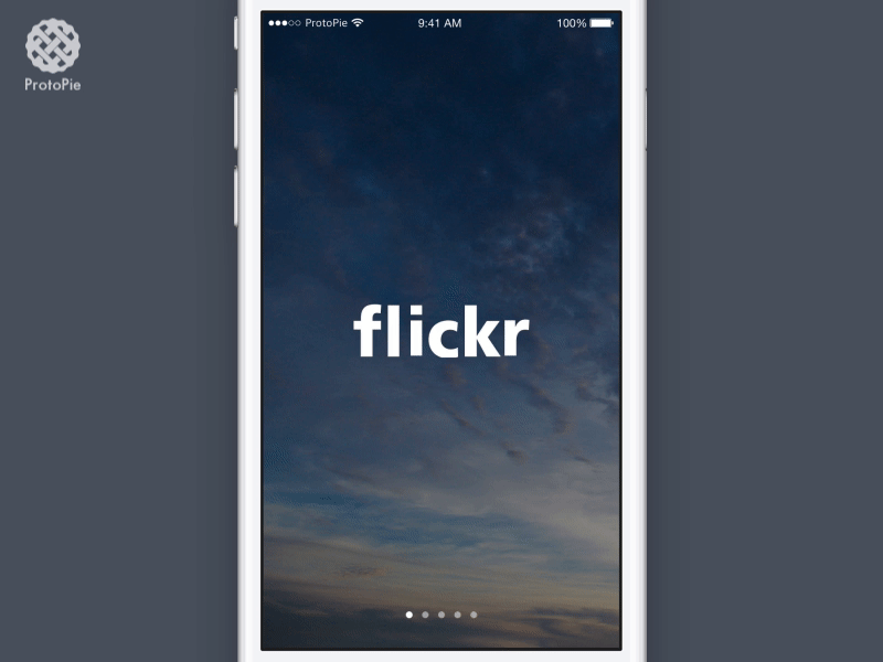 Flickr animation basic interaction gif interaction page indicator interaction，chain protopie prototype