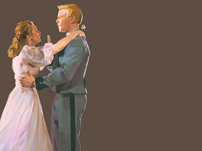 The Sound of Music: Liesl and Rolf classical movies digital painting digital portrait illustration liesl and rolf sound of music