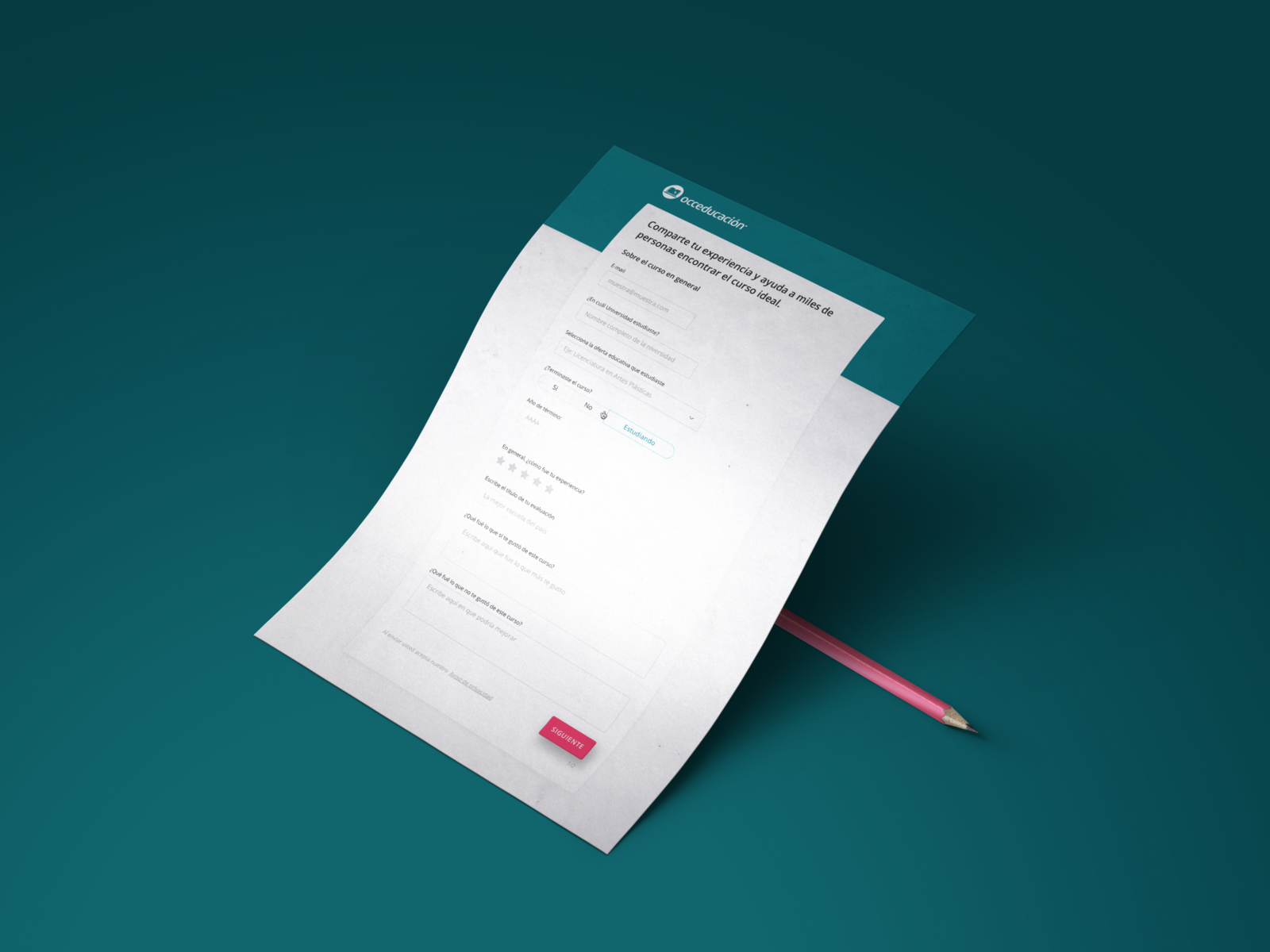 Survey Page by cesar olguin on Dribbble