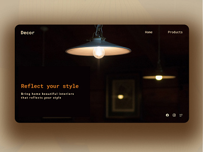 Home Decor app - Landing page animation app branding decor design ecommerce ecommerce design graphic design illustration lamp landing landing page landing page design logo mobile ui ui challenges ui design ui design mobile ui mobile