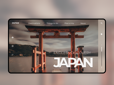 Japan tourism - Landing page Conceptual UI design