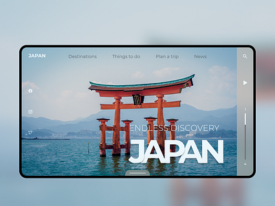 Japan tourism - Landing page Conceptual UI design