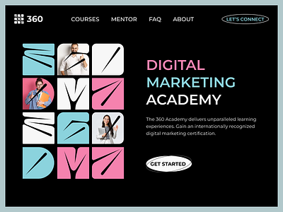 Digital Marketing Academy - Landing page UI abstract branding dailyui dailyuichallenge design ecommerce figma graphic design landing page layout lettering marketing ui ui design uidesign ux uxdesign web design webdesign website