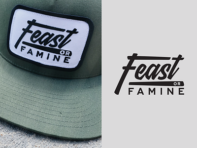 Feast or Famine apparel branding design hat patch logotype patch