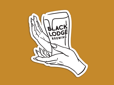 Black Lodge Brewing Stickers beer branding brewery graphic design logo sticker stickers twin peaks