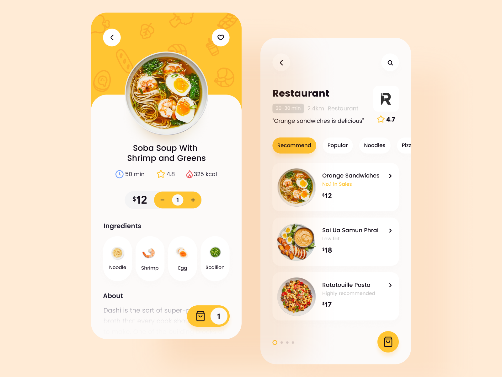 Food Delivery App by Hong Ji on Dribbble