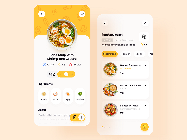 Food Delivery App by Hong Ji on Dribbble