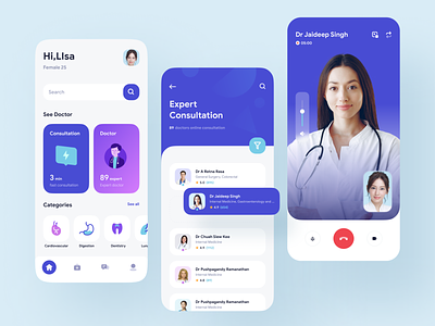 Medical app - Mobile App consultaion doctor doctor appointment health health app health care healthcare medical medical app medical care medicine mobile app design mobile design patient app vedio call