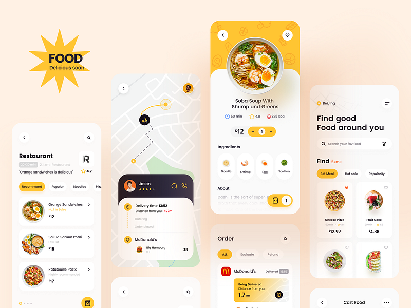 Food Delivery App-ALL by Hong Ji on Dribbble