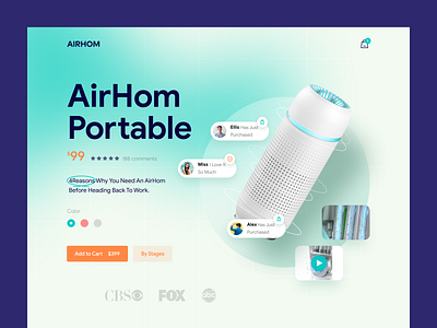 Airhom – Product Page air branding cart design disinfect official website product product design purify shopping typography ui ux design web web design 排版