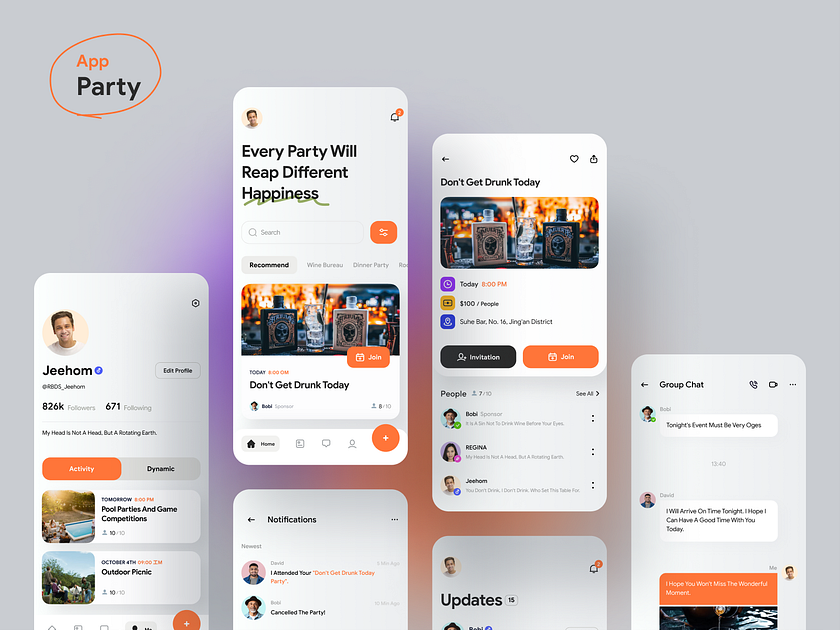 Event & Party UI -2 by Jeehom for Larva on Dribbble