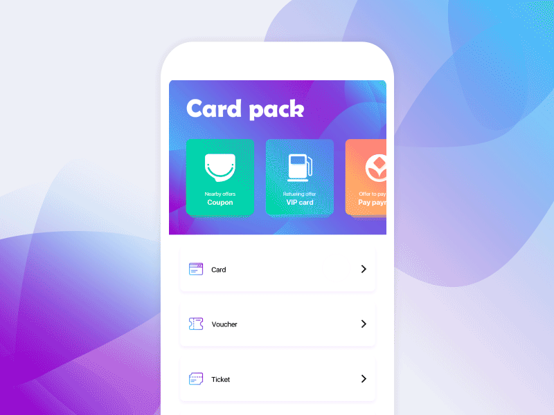 Card package management card gif management ui ux