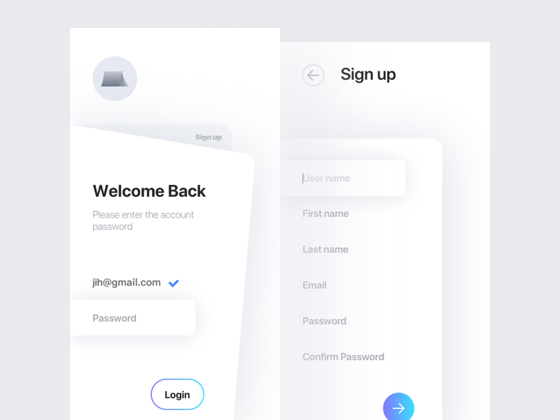 Sign up/Sign in by Jay Ji on Dribbble