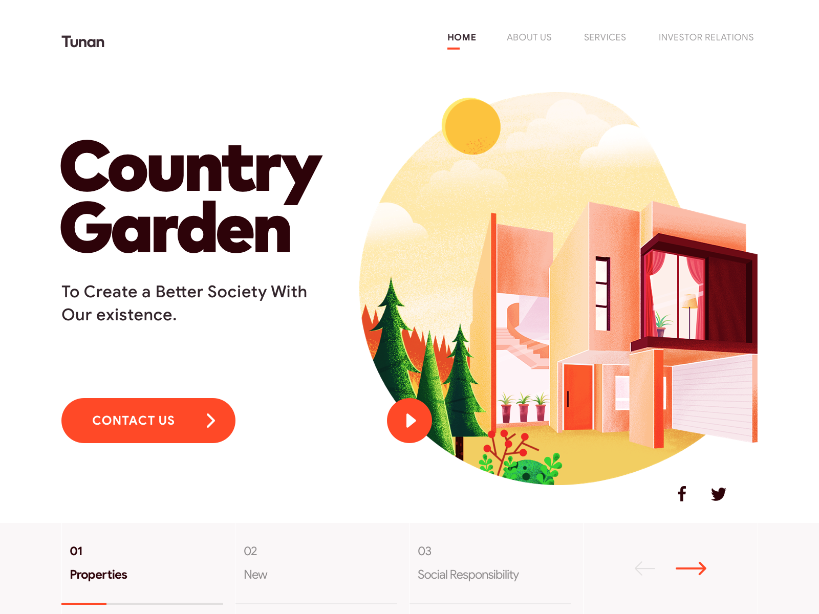 Country Garden Web garden house house illustration illustration real estate tunan web webdesign