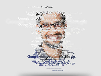 Typography Portrait - Sundar Pichai, CEO- Goolge ceo google text design typography portrait