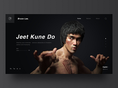 Chinese kung fu bruce lee concept fighting graphic design jeet kune do kung fu web design