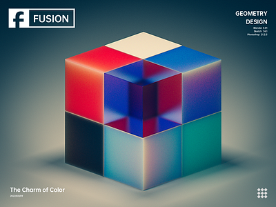 The Charm of Color 3d blender branding colour design fusion illustration logo material toning ui