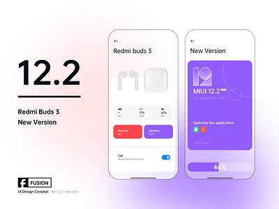 UI Design Concept buds design logo miui redmi renome ue ui updates version