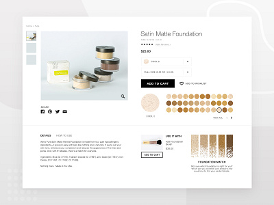 Makeup Website design ecommerce homepage product web website