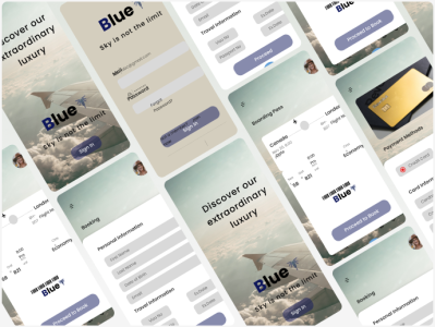 Blue wings Airline App UI Design adobe xd figma product design ui user experience user interface ux