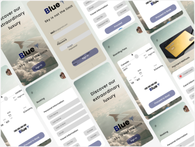 Blue wings Airline App UI Design