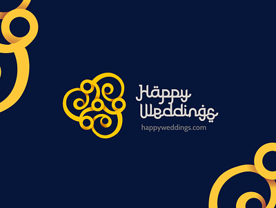 happywed3 branding design illustration lettering logo minimal typography vector