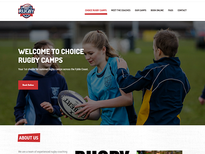 Choice Rugby Camps Website Design design ui ux website website design