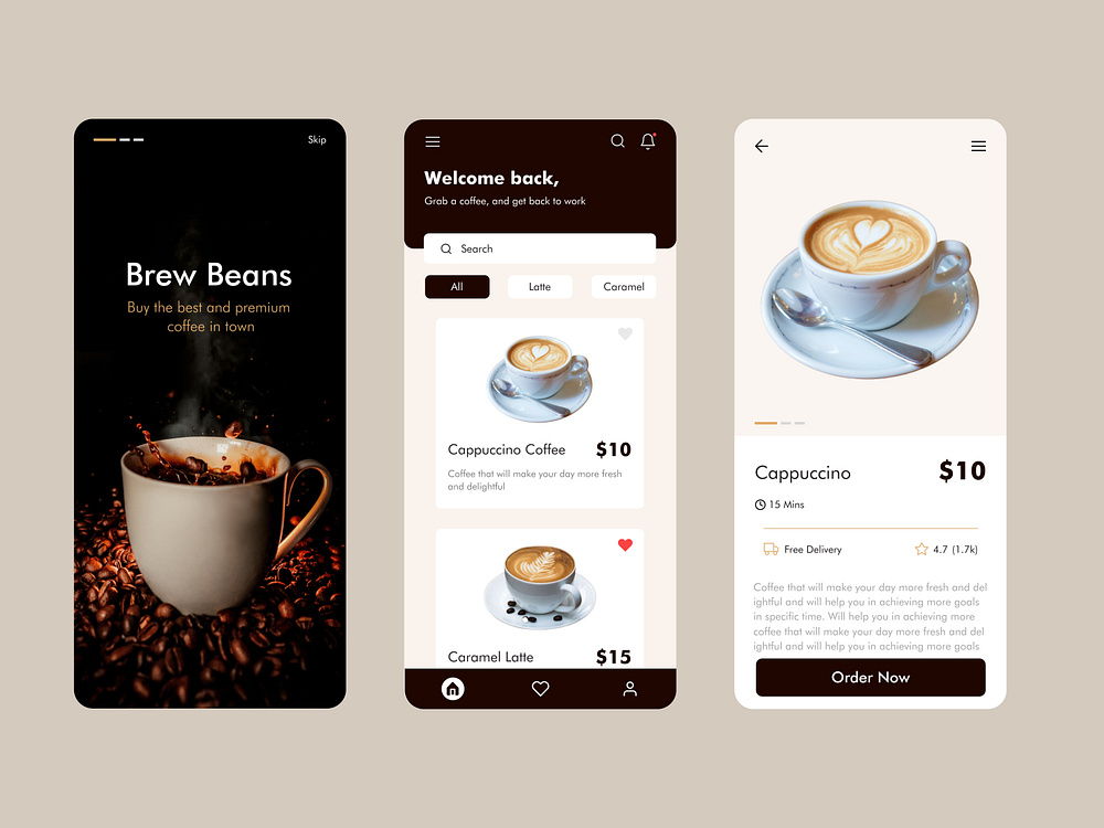 Coffee App UI/UX Design by Muhammad Afraz Khan on Dribbble